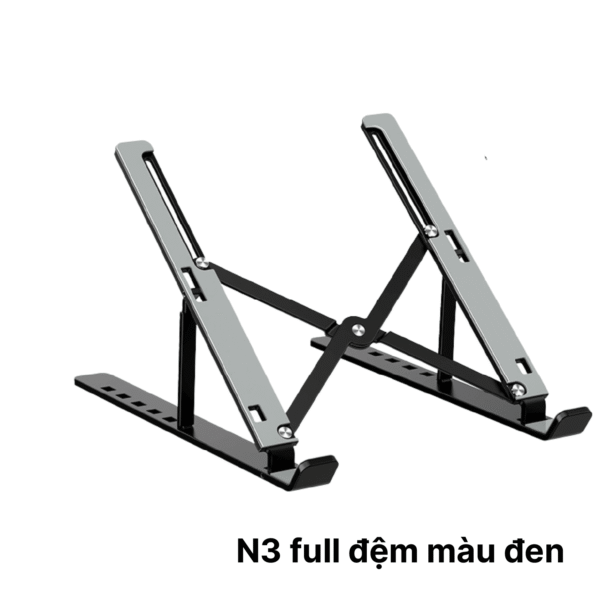 Giá đỡ laptop N3 Full đen bằng nhôm cho máy 11–15 inch