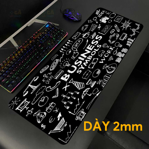 Lót chuột cỡ lớn 80x30 dày Business Symbols Dày 2mm