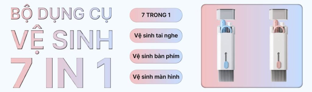 Bộ Dụng Cụ Vệ Sinh 7in1 Màu xanh – Làm Sạch Toàn Diện