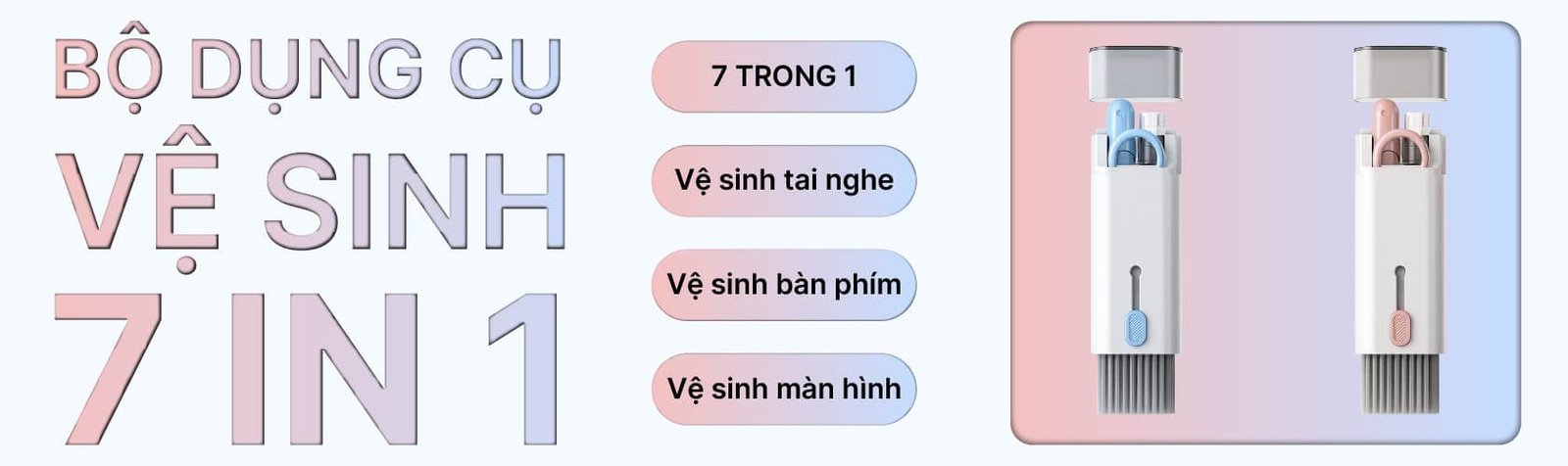 Bộ Dụng Cụ Vệ Sinh 7in1 Màu xanh – Làm Sạch Toàn Diện