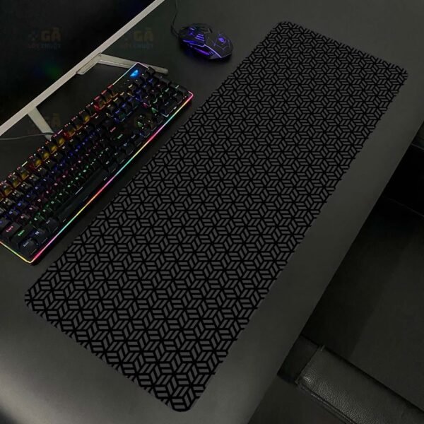 Lót chuột cỡ lớn 80x30 Deskmat Hộp Vuông Luc Giác Dày 3mm