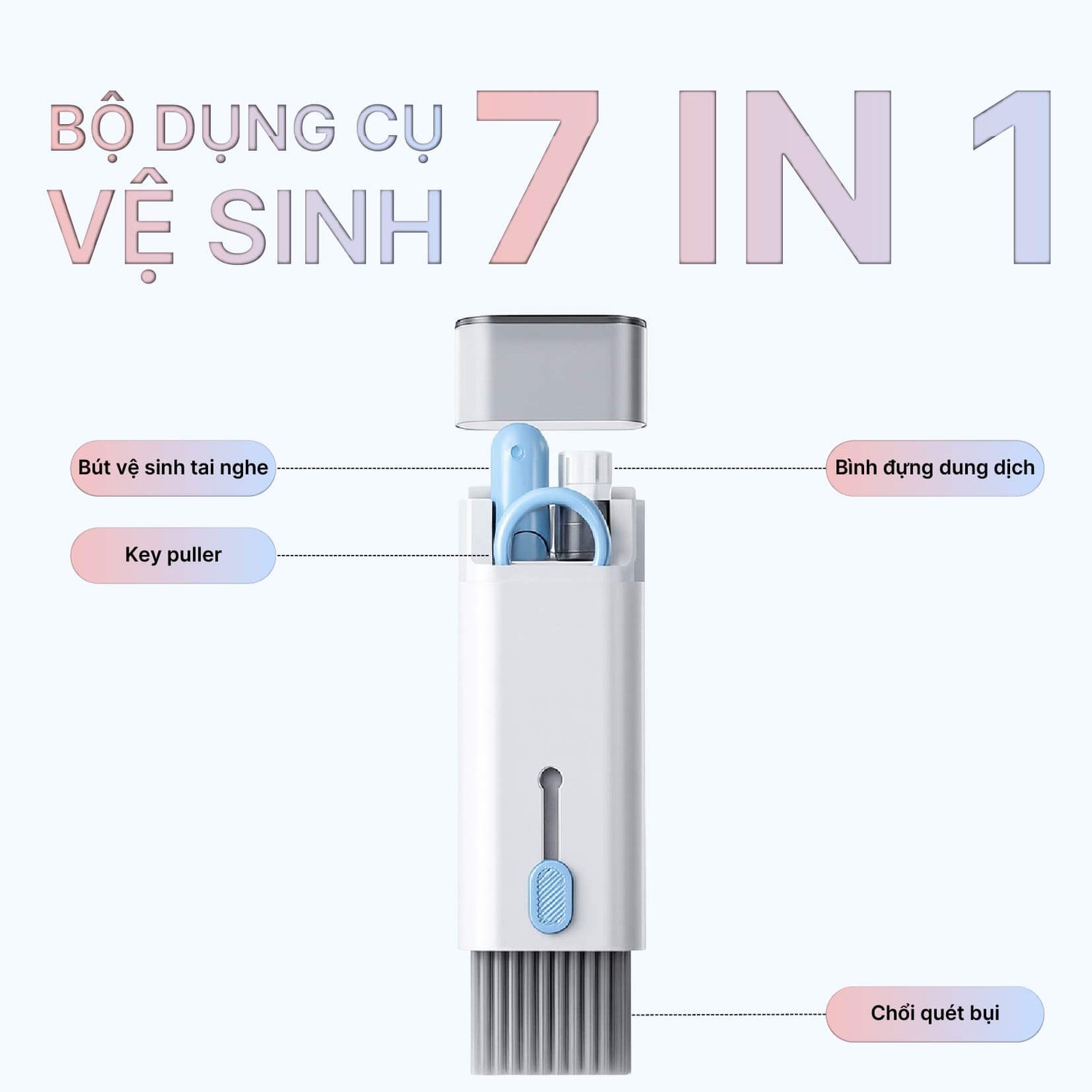 Bộ Dụng Cụ Vệ Sinh 7in1 Màu xanh – Làm Sạch Toàn Diện