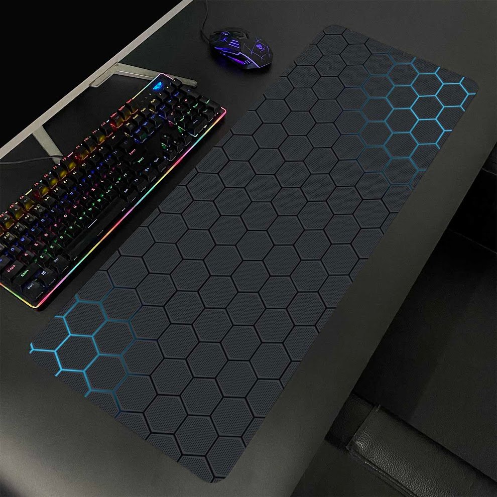Lót chuột cỡ lớn 80x30 Deskmat hình TỔ ÔNG có màu xanh 2 đầu Dày 3mm