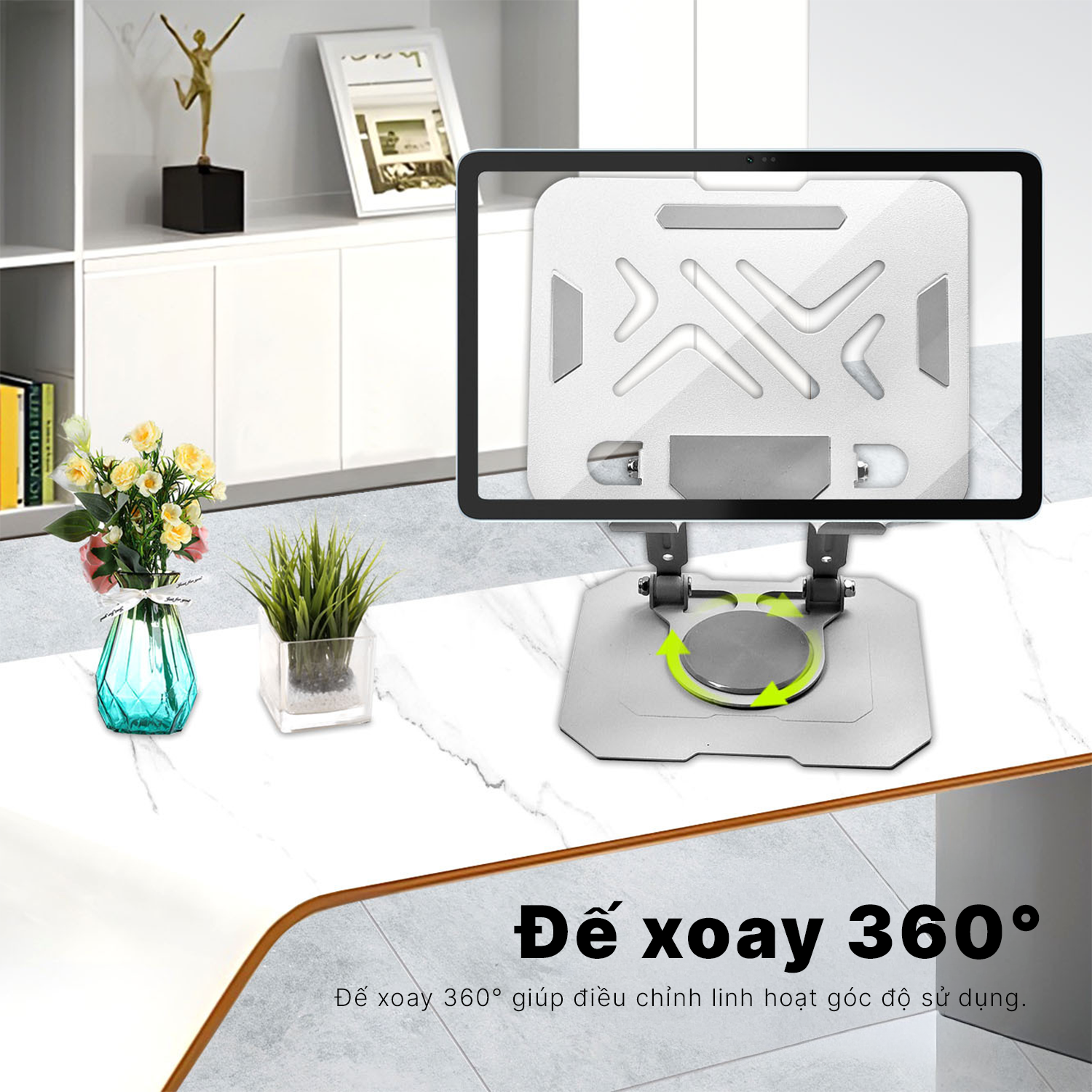 Giá đỡ xoay tablet SG16 ĐEN – Kim loại, xoay 360° phù hợp cho tablet dưới 11 inch
