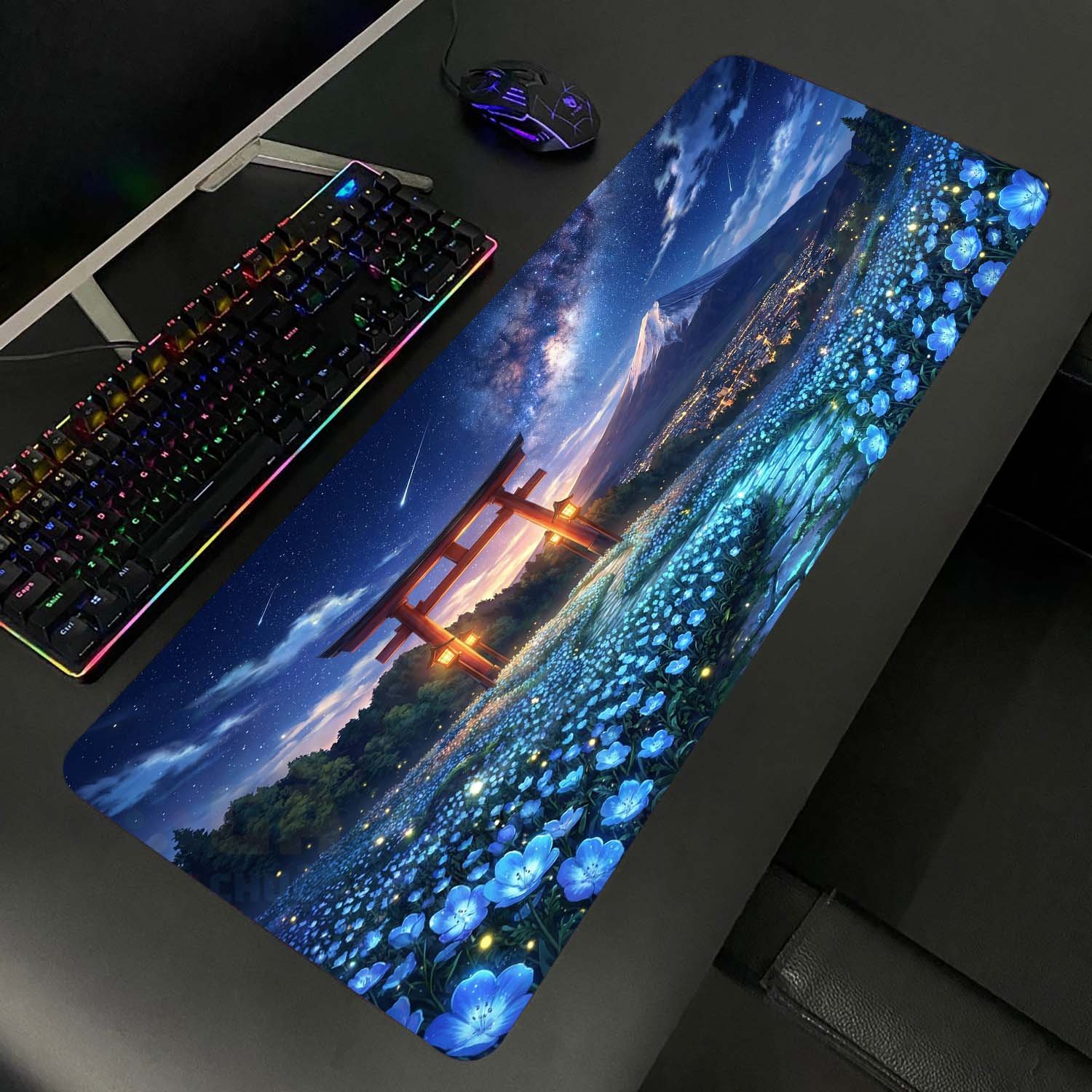 Lót chuột cỡ lớn 80x30 Cổng mặt trời núi Phú Sĩ cho gaming setup