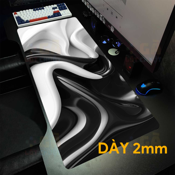 Lót chuột cỡ lớn 90x40 Trắng đen hòa Quyện Dày 2mm