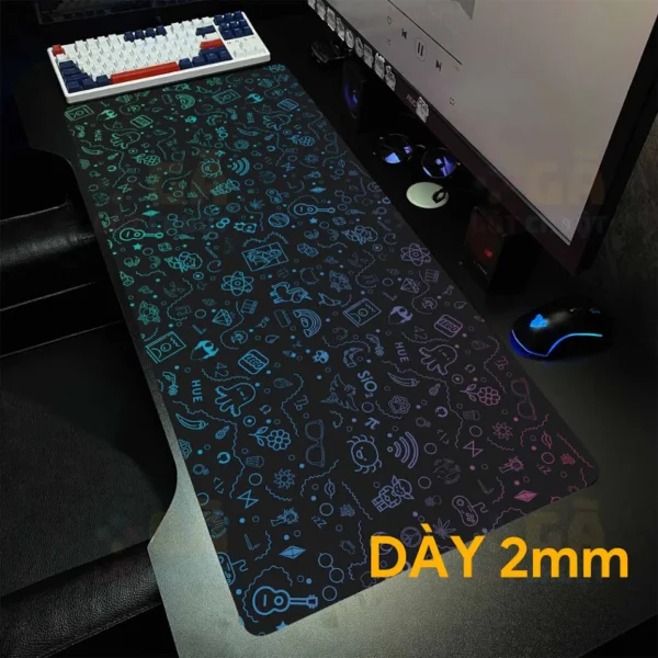 Lót chuột cỡ lớn 90x40 Nhiều Icon linh tinh Dày 2mm