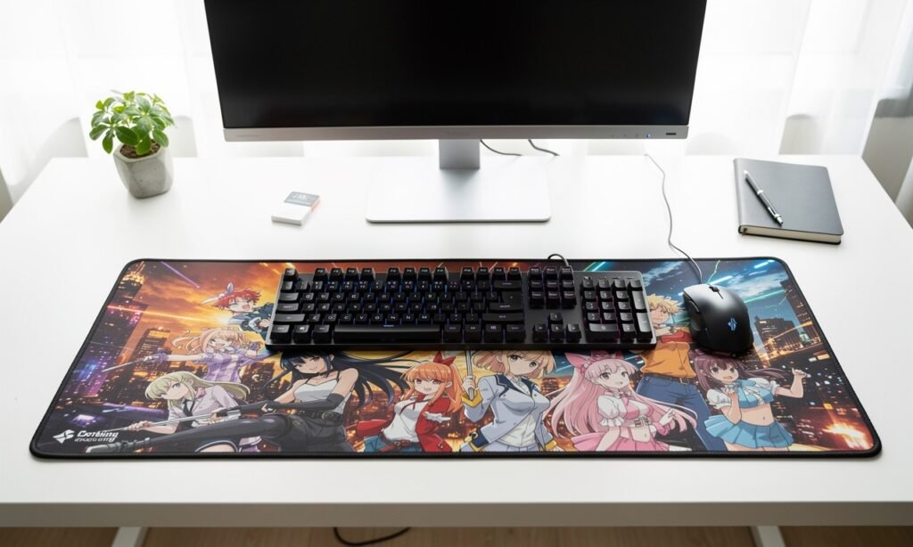 lót chuột 90x40 anime trên bàn làm việc