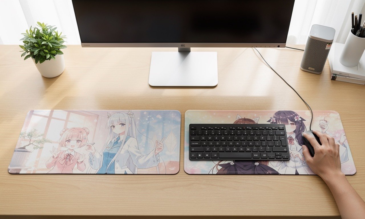 lót chuột 90x40 anime minh họa đo bàn trước khi chọn
